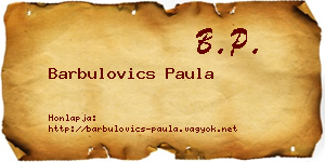 Barbulovics Paula névjegykártya